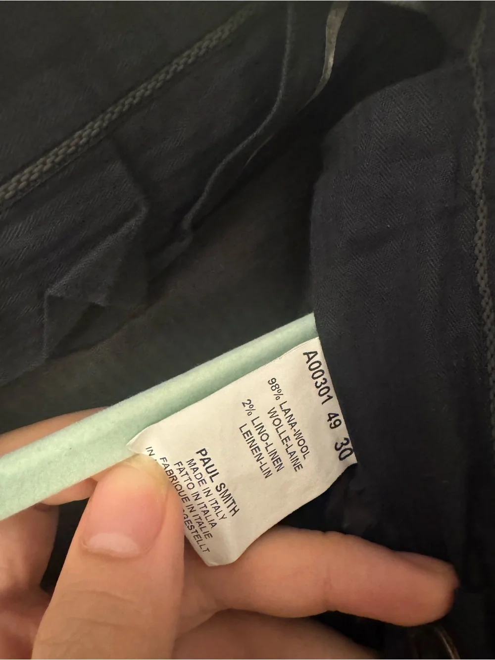 Made in Italy Paul Smith Black Textured Dress Trousers 30